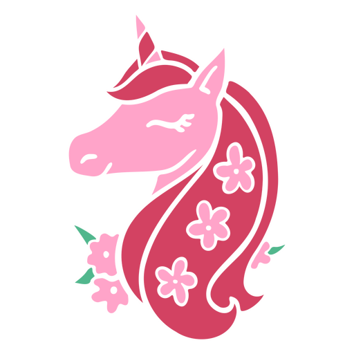 Camiseta com estampa de silhueta de unicórnio lúdico e detalhes florais. Desenho PNG