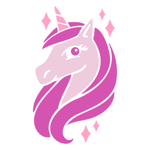 Diseño gráfico estilizado de cabeza de unicornio rosa Diseño PNG