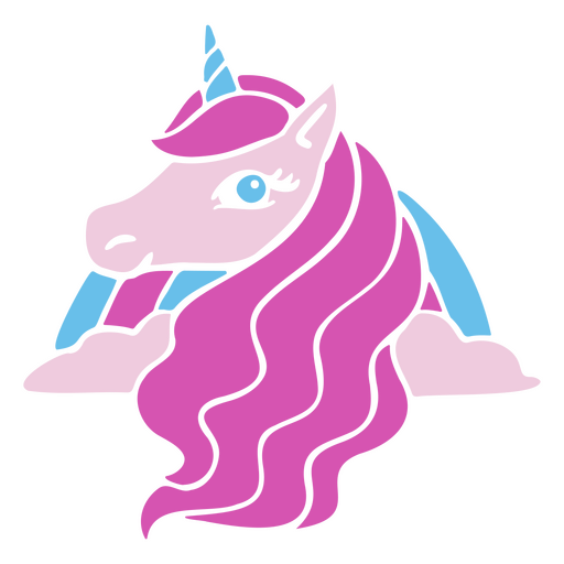 Unicórnio rosa com cabelo comprido Desenho PNG