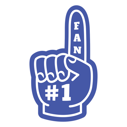 Sportliches Schaumstofffinger-Design mit Fan-Botschaft PNG-Design