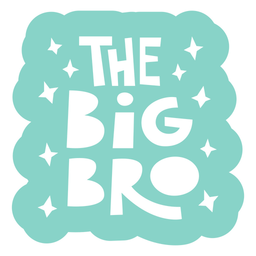 Design divertido com a frase "Big Brother" e fundo de nuvens para estampa de camiseta. Desenho PNG