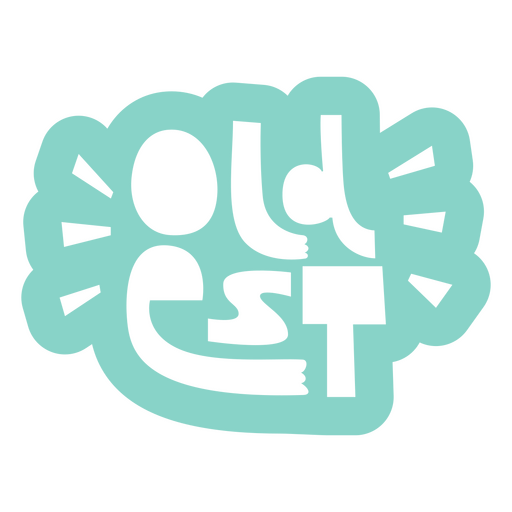Playful 'oldest' text design PNG Design