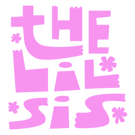 Design tipográfico ousado e divertido para estampa de camiseta com o tema "irmãs". Desenho PNG