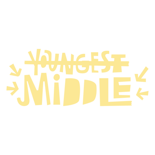 Design divertido com citação sobre o filho do meio Desenho PNG