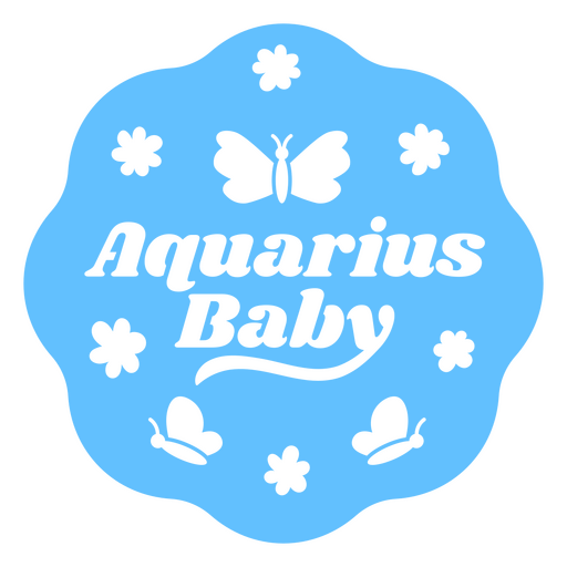 Bezauberndes Design für ein Wassermann-Baby mit Schmetterlingen und Blumen PNG-Design