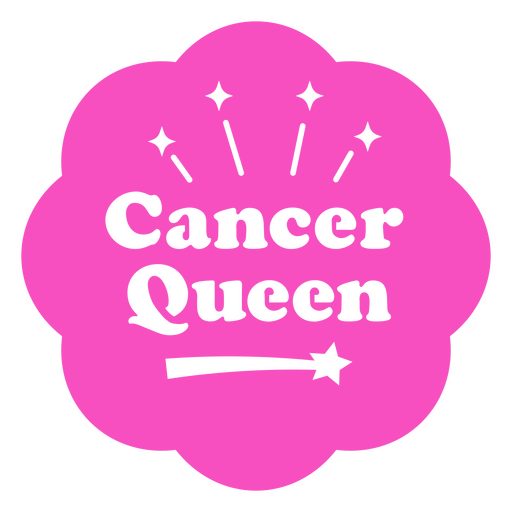 Logotipo rosa con las palabras Cancer Queen. Diseño PNG