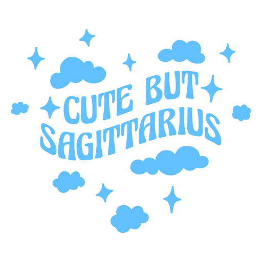 Linda cita de Sagitario con nubes Diseño PNG