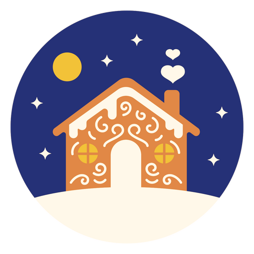 Lebkuchenhaus auf blauem Hintergrund PNG-Design