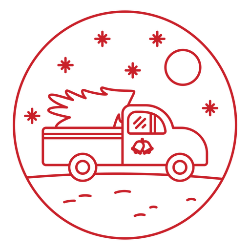 Charmantes LKW-Design mit Weihnachtsbaum PNG-Design