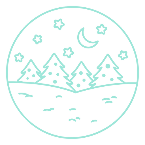 Verspielte Winterwaldillustration PNG-Design