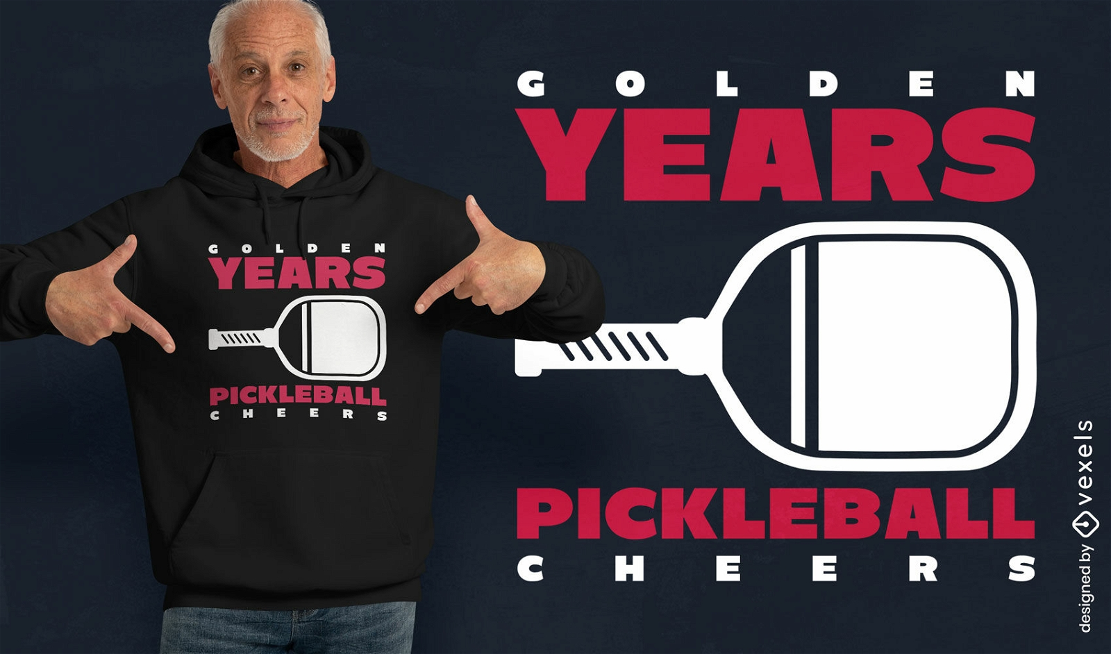 Goldene Jahre Pickleball-T-Shirt-Design