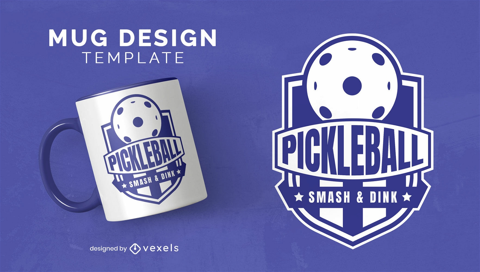 Pickball sport mug design template