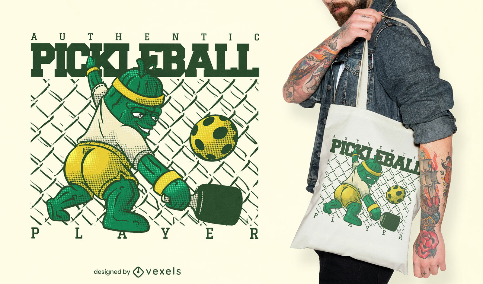 Diseño de bolso de mano para jugador deportivo de Pickleball.