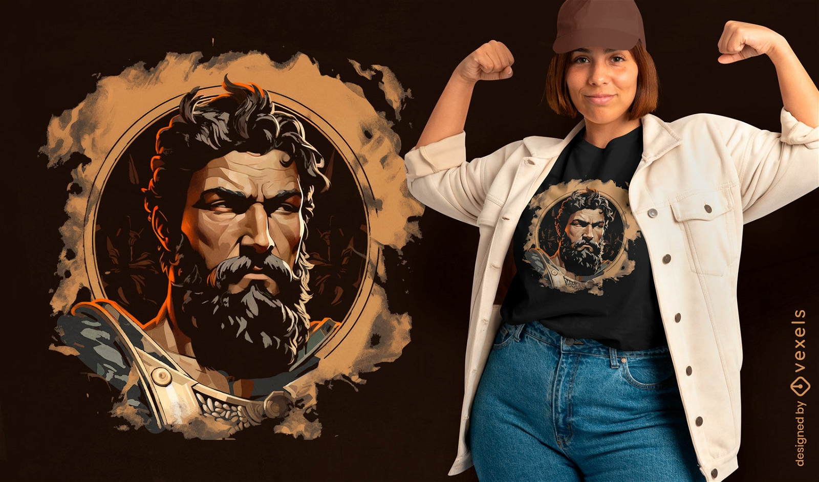 Stoic general warrior t-shirt design