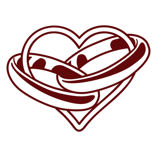 Heart with two rings in it PNG Design