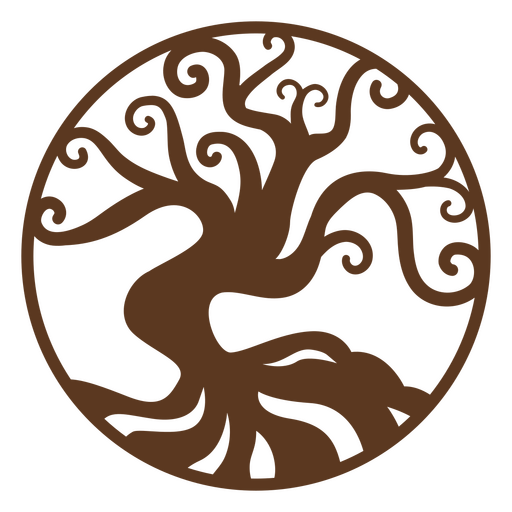 Logotipo del árbol de la vida marrón Diseño PNG