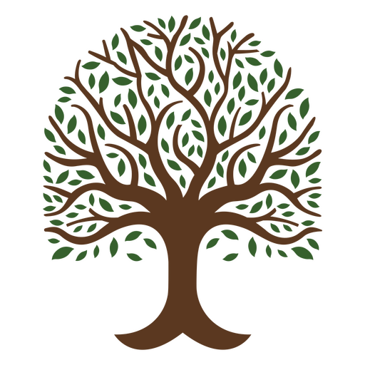 Desenho intrincado de árvore com galhos frondosos Desenho PNG