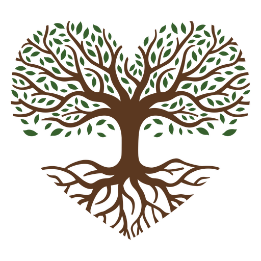 Organic tree heart design PNG Design