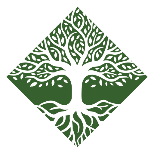 Stylized leafy tree graphic design PNG Design