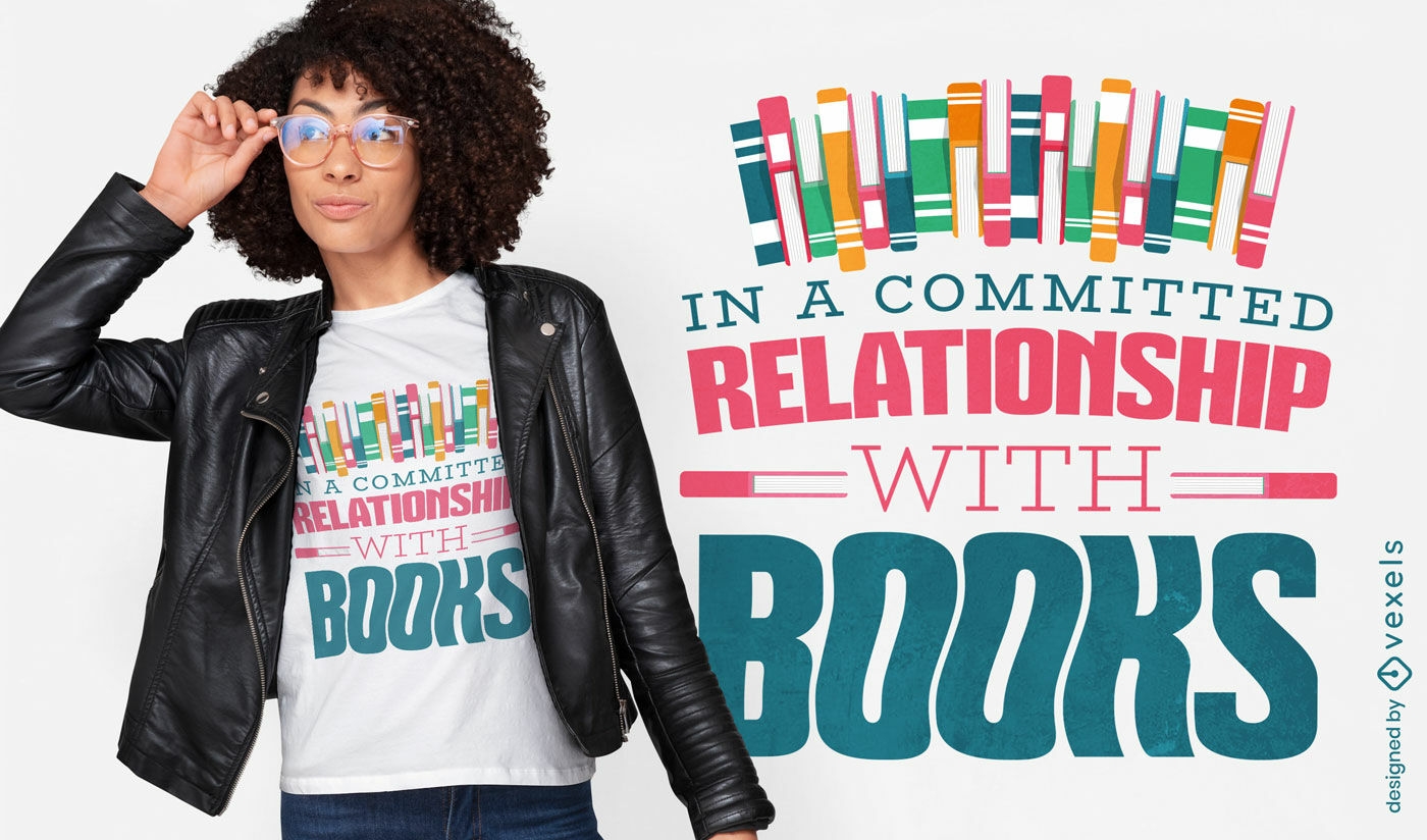 En una relación con el diseño de camiseta de libros.