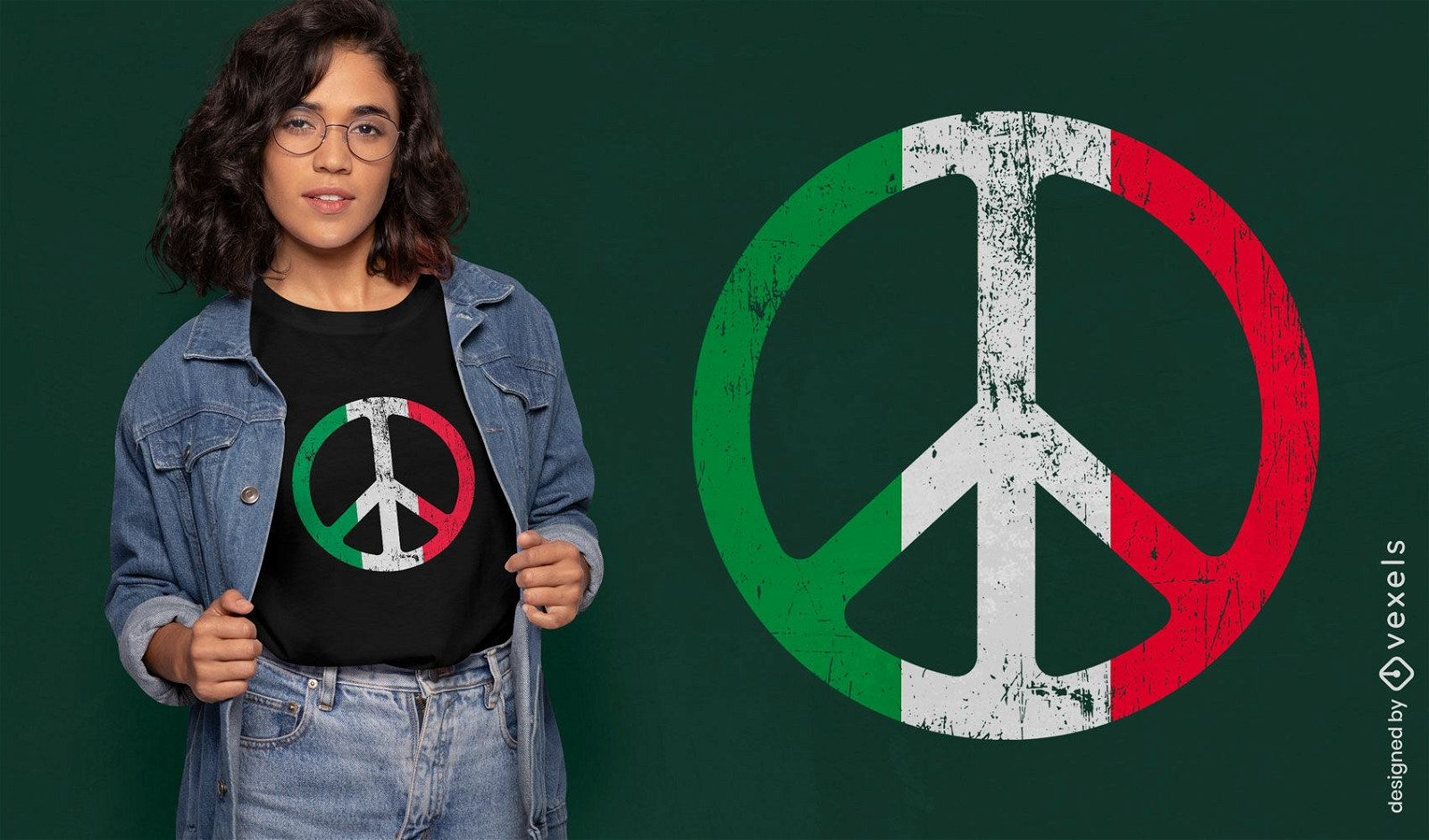 T-Shirt-Design mit Friedenszeichen Italien