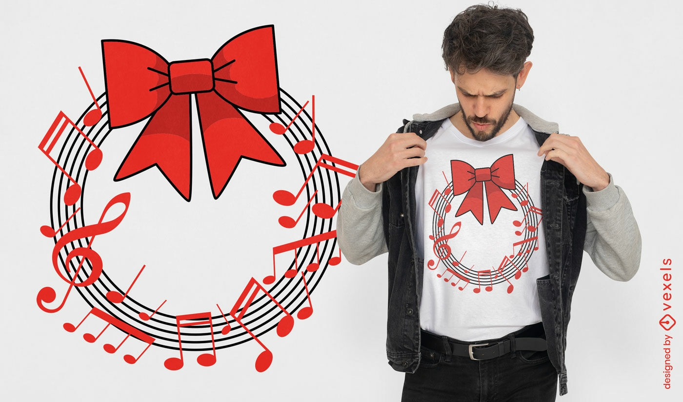 Design de camiseta com guirlanda de Natal