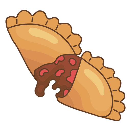 Playful food illustration of a delicious empanada PNG Design