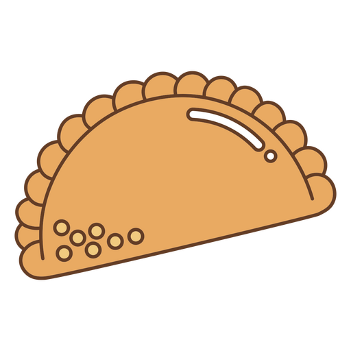 Ilustração fofa de empanada em desenho animado Desenho PNG