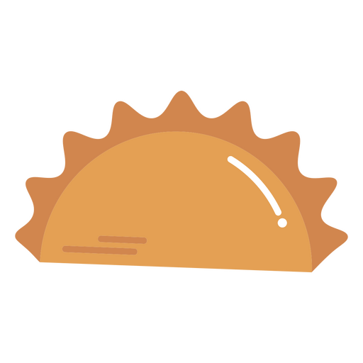 Playful dumpling illustration with sun rays PNG Design