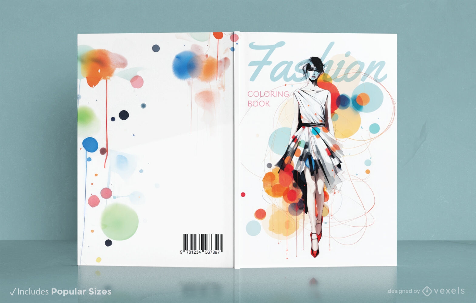 Design de capa de livro para colorir de moda