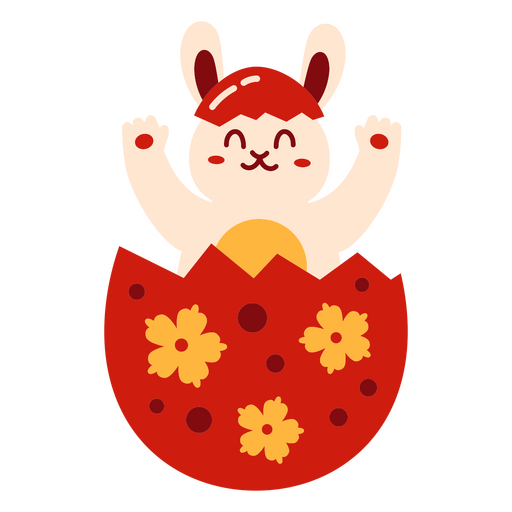 Lindo conejito en diseño de huevo. Diseño PNG