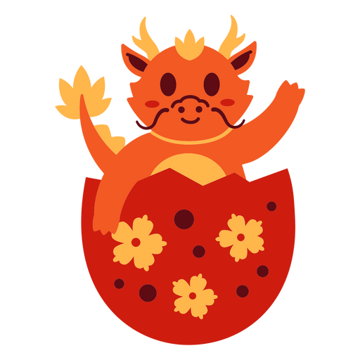 Niedliches Drachenmotiv, das aus einem Ei schlüpft PNG-Design