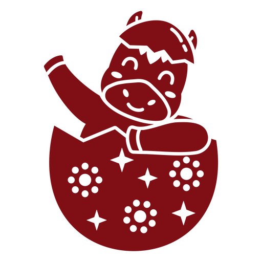 Cartoon of a horse in a red egg PNG Design