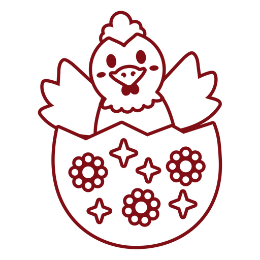 Chicken in an egg PNG Design