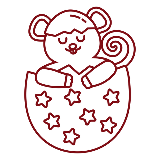 Rato em um ovo com estrelas Desenho PNG