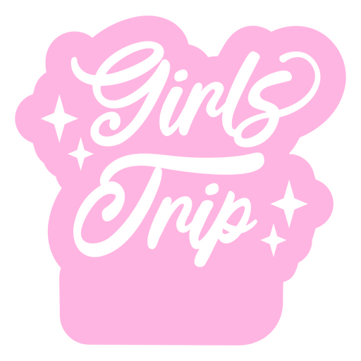Pegatina rosa con las palabras "Las chicas se tropiezan" Diseño PNG