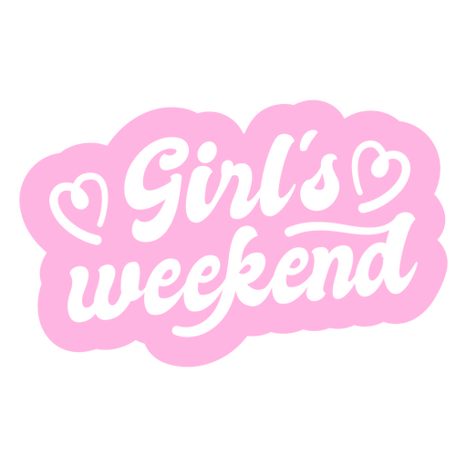 Logotipo de fin de semana para niñas. Diseño PNG