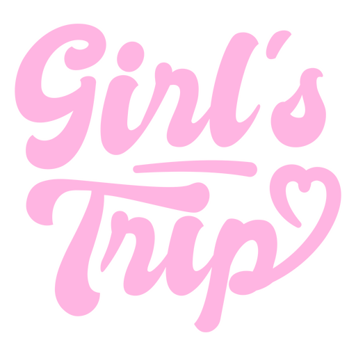 The word girl's trip in pink PNG Design