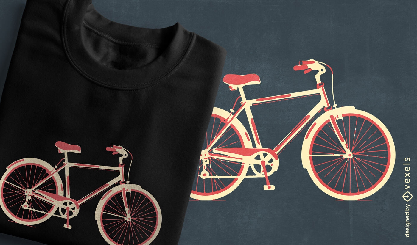 Diseño de camiseta de bicicleta roja.
