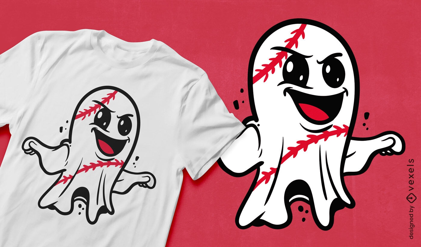 Diseño de camiseta de fantasma juguetón.