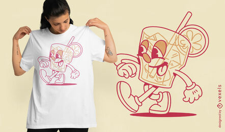 Retro Cartoon Cocktail T-shirt Design Vector Download