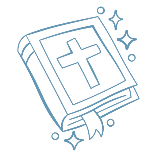 Bible with stars and a cross on it PNG Design
