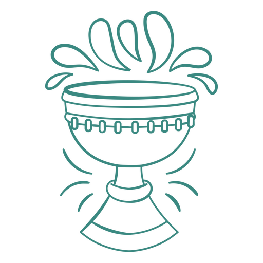 Icon of a chalice with water pouring out of it PNG Design