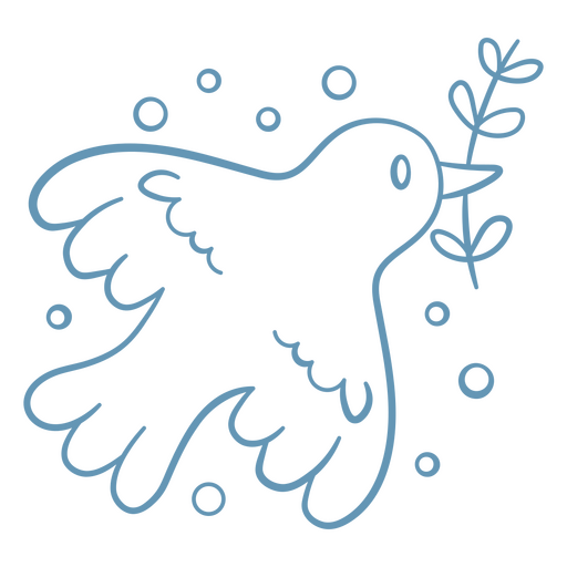Bird with a branch in its beak PNG Design
