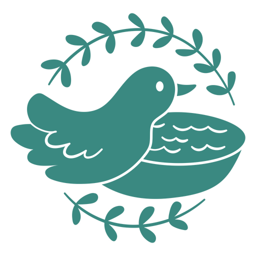 Bird in a bowl PNG Design