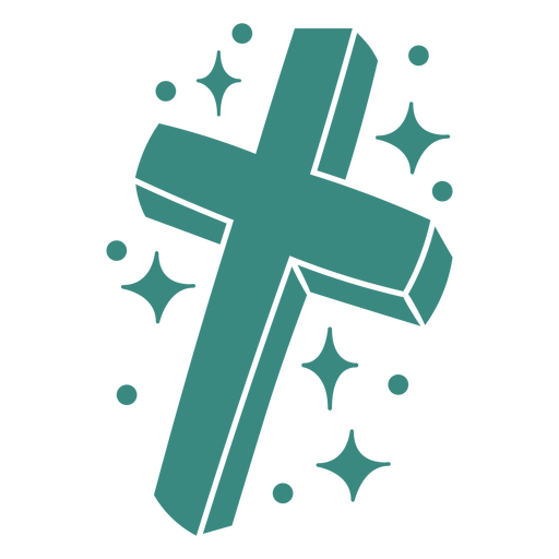 Diseño de cruz estilizada con destellos. Diseño PNG