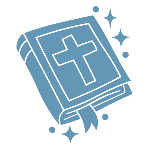 Blaues Buch mit einem Kreuz darauf PNG-Design