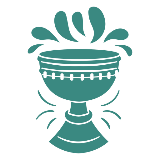 Green chalice with water pouring out of it PNG Design