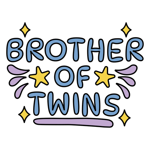 Las palabras hermano de gemelos. Diseño PNG