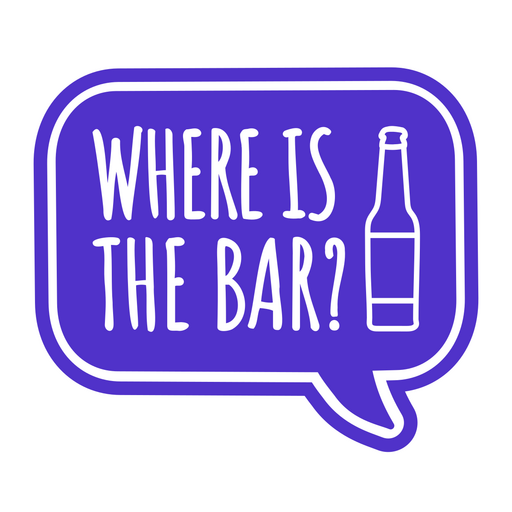 ¿Dónde está el bar? Diseño PNG